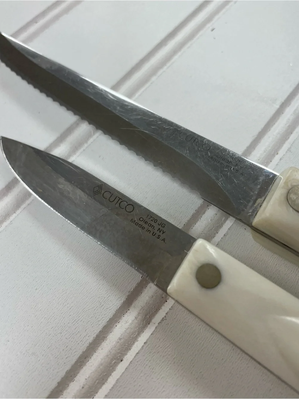 Cutco 1720 KL Paring Knife & 1821 KL Trimmer White